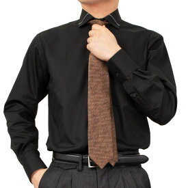 形態安定 メンズ 長袖 シャツ ボタンダウン レギュラーフィット ブラック 黒 ドビー パーティー モノトーン 2509ft 2510ft