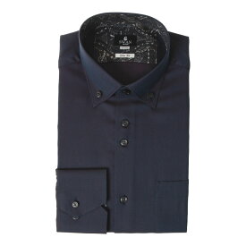 ★★★ 半額商品 ★★★ 形態安定 メンズ スリムフィット 長袖 シャツ おしゃれ ボタンダウン ネイビー ドビー 2510ft 2512SS 50par