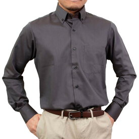 形態安定 ボタンダウン デュエ メンズ 長袖 シャツ スリムフィット グレー 2510ft DF2601