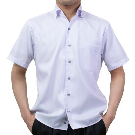 半袖ワイシャツ 形態安定 吸水速乾 ピンク ドビー スキッパー ボタンダウン レギュラーフィット メンズ クールビズ オフィスカジュアル 2506CL