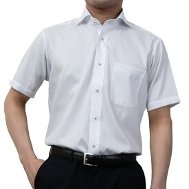 半袖ワイシャツ 形態安定 消臭 ホワイト 白 カッタウェイ ドビー スリムフィット 表前立て メンズ オフィスカジュアル ビジカジ 2506CL