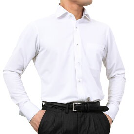 ノーアイロン 長袖 スリムフィット セミワイド 吸汗速乾 スーパーストレッチ ホワイト ニット 裄詰め不可 2601tf DF2601 2512CL 2602ft