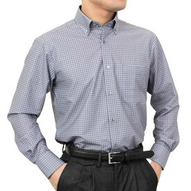 ノーアイロン スーパーストレッチ レギュラーフィット ボタンダウン ステッチチェック ネイビー ニット 裄詰め不可 2601tf