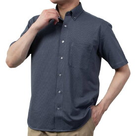 イージーケア ニットシャツ 半袖 メンズ シャツ ネイビー ボタンダウン ストレッチ カジュアル ビジカジ クールビズ 2507ft 2506CL 2508ft 2509ft