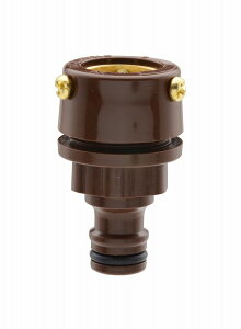 GAONA ガオナ KAKUDAI カクダイ 【GA-QA008】 万能口金 ワンタッチ接続用 (蛇口ニップル ビス止め ブラウン)