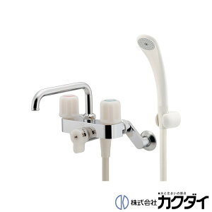 カクダイ 2ハンドルシャワー混合栓(一時止水) 137-500K (水栓金具 