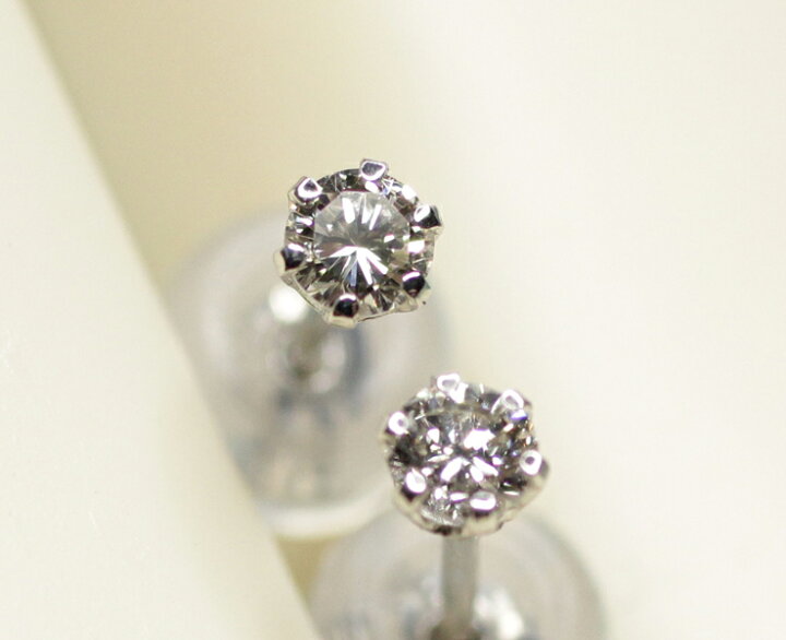楽天市場】Pt ダイヤ ピアス 0.10Ct 当店特別限定製作品 すごく綺麗な 