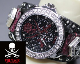 ヴォルテージ VOLTAGE 腕時計 センチネル SENTINEL9 ブラック/レッド スカル シールドクロス メンズ ファッション VO-013SIX-02BR 正規品 送料無料