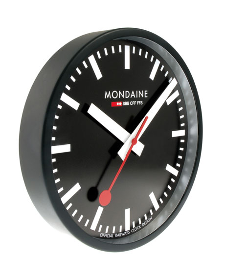モンディーン MONDAINE ウォールクロック ブラック 壁掛け時計 【A990.CLOCK.64SBB】 正規品 送料無料 |  時計・宝石・眼鏡の生巧堂