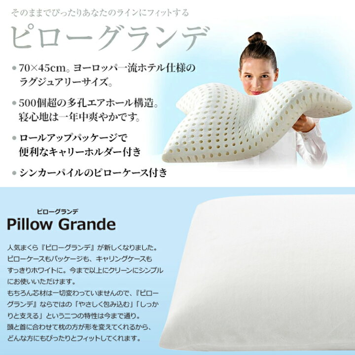 楽天市場】[.] マニフレックス 枕 ピローグランデ ホワイト 【正規店  