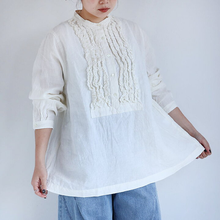 ICHI Antiquites(イチアンティークス) フレンチリネンシャツ トップス 