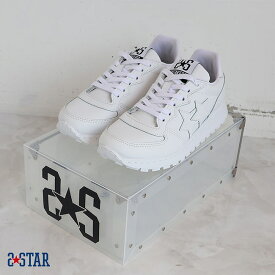 【新作】2STAR(ツースター)ランニングレザースニーカー/ホワイト(WHITE)（全1色）レディース(36)(37)(38)(39)ソノリテ（sonorite)　イタリア　イタリア製　おしゃれ　可愛い　星　革　ホワイト　スニーカー　2s069