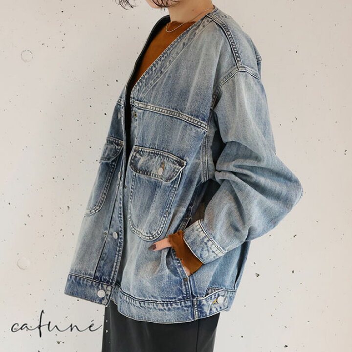 楽天市場】【新作】cafune(カフネ)Vネックオーバーサイズデニム 