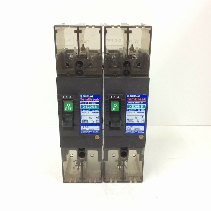 楽天市場】TERASAKI ブレーカー 2台セット XS30NB 15A 2POLE : e  