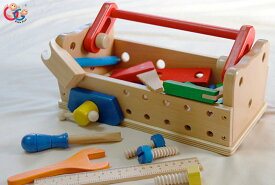 ゴーゴートイズ大工さんのワークベンチ(Gogo Toys WORKBENCH)木製玩具、木のおもちゃ知育玩具、大工さん遊び幼児、3歳、4歳、5歳、向け