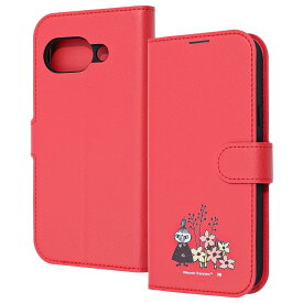 Google Pixel 9a ムーミン / 衝撃吸収 マグネットベルト シンプル 手帳型レザーケース / リトルミイとお花_3