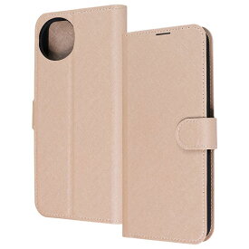 AQUOS wish5 Like standard 耐衝撃 マグネットベルト シンプル 手帳型レザーケース/シャイニーベージュ