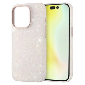 iPhone 15 Pro オープンレザーケース キラキラ GLITZY SUGAR/ホワイト [キャンセル・変更・返品不可]