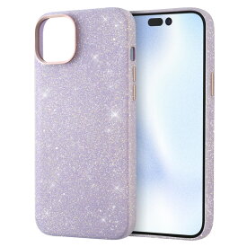 iPhone 15 Plus オープンレザーケース キラキラ GLITZY SUGAR/ラベンダー [キャンセル・変更・返品不可]