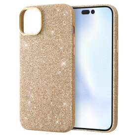 iPhone 15 Plus オープンレザーケース キラキラ GLITZY SUGAR/ゴールド [キャンセル・変更・返品不可]