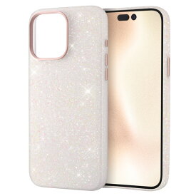 iPhone 15 Pro Max オープンレザーケース キラキラ GLITZY SUGAR/ホワイト [キャンセル・変更・返品不可]