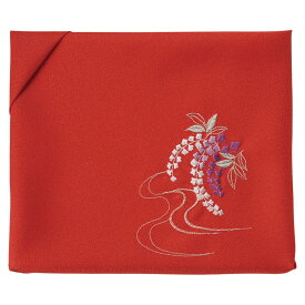 洛北 刺繍入り二巾風呂敷 赤 (H031a/b)