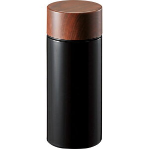 木目調ステンレスボトル300ml ブラック (TS-1380-009)