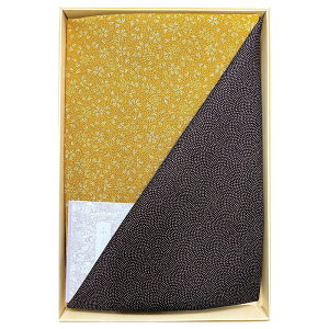 二巾一越織両面染 鮫/小桜 紫/金茶 (90-1)