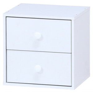 不二貿易 (C/D:99897) キューブボックス 引出2杯 WH