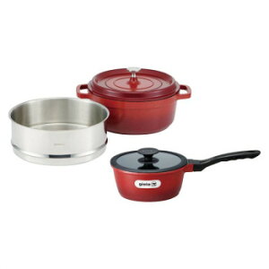 ジョイア ソースパン&蒸し器セット XC-24RE-KSS 5505-043