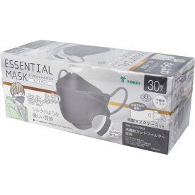 さらふわ ESSENTIAL MASK 不織布マスク ライトグレー FD30-GR 紙製マスクケース付き 30枚入 [キャンセル・変更・返品不可]