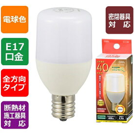 LED電球 T形(小形40形相当/468lm/電球色/E17/全方向270°/密閉形器具対応/断熱材施工器具対応) (LDT4L-G-E17 IG92)