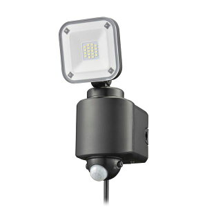 防犯センサーライト1灯(1600lm/昼光色/コンセント式、コード長3m/焦電型赤外線センサー/保護等級IP44) (LS-A160W1)