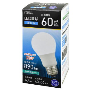 LEDd(60`/F/890 lm/6.4W/E26/Ra83/Sz280°/`Ή) (LDA6D-G AG59)