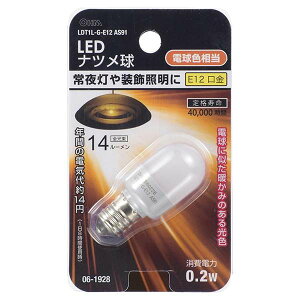 LED�i�c����(0.2W/14lm/�d���F/E12) (LDT1L-G-E12 AS91)