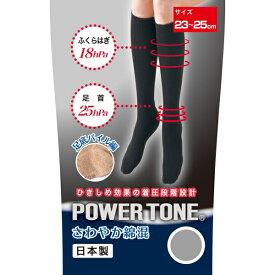 着圧段階設計 綿混 着圧ハイソックス 足底パイル