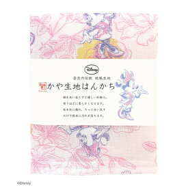 Disney ディズニー かや生地 ハンカチ 『 ミニー フラワー 』奈良の 蚊帳生地 使用 [日本製] [キャンセル・変更・返品不可]