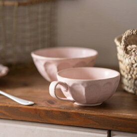 カネコ小兵製陶所 リンカ (輪花) 14.5cmスープカップ 桃練