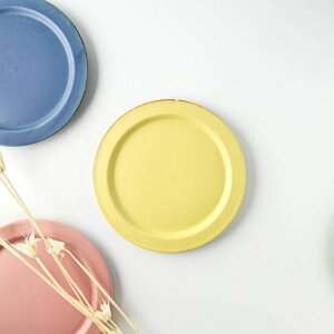 赤土なだらかリムプレート マットイエロー
