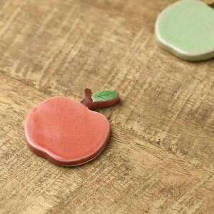 土作りの箸置き りんご 赤リンゴ