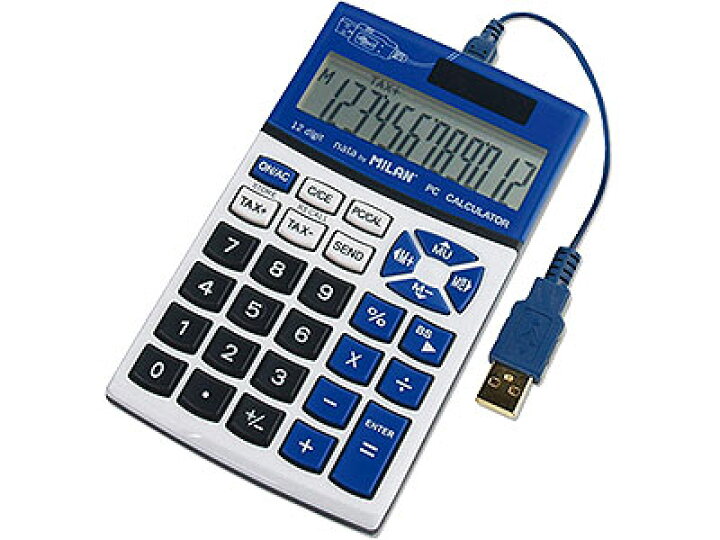 楽天市場 ポイント10倍 ミラン 電卓 おしゃれ ミラン Milan 電卓 12桁 テンキー機能付き ブルー b 文房具屋フジオカ文具e Stationery