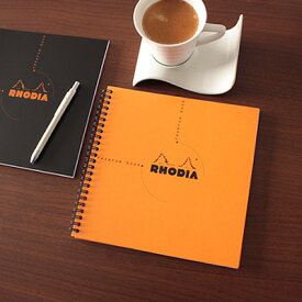 ロディア RHODIA / リバースブック 21X21cm 正方形 リングノート (オレンジ・5mm方眼)(cf193608)【正方形 ノート デザイン おしゃれ】