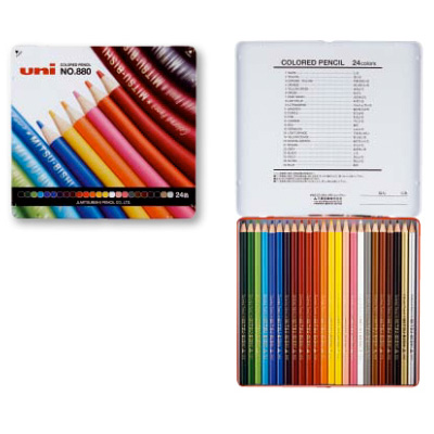 楽天市場】三菱鉛筆 色鉛筆 880 級 鉛筆ワイド 24色（K88024CPN）（A