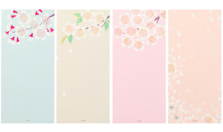 684円 正規品! ミドリ 一筆箋 4柄入 桜いろいろ柄 89504006 684円 正規品! ミドリ 一筆箋 4柄入 桜いろいろ柄 89504006