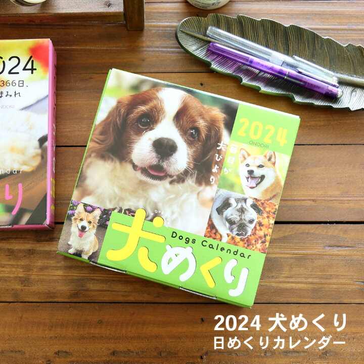 楽天市場 犬めくり 23年 カレンダー 日めくりカレンダー 台座付き Ck D23 01 犬めくりカレンダー イヌ 卓上 壁掛け両用 インテリア デザイン おしゃれ 文房具屋フジオカ文具e Stationery
