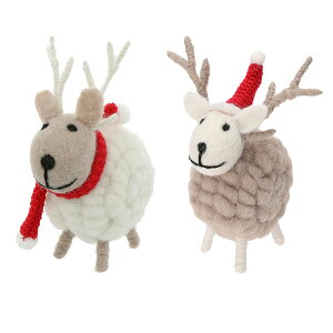 【クリスマス雑貨・飾り】マークス MARK'S / モコモコアニマル・トナカイ マフラー ボウシ(IMP-OB43)【クリスマス 人形 輸入雑貨 北欧 デザイン おしゃれ かわいい】