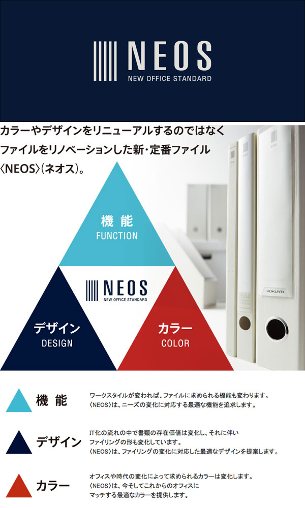 楽天市場】コクヨ / チューブファイル（NEOS）A4 S型 2穴 (収容枚数300 