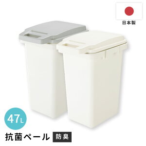 《東谷/LF》ゴミ箱 45L 日本製 抗菌ペール 防臭 抗菌 防汚 ふた付き ハンドル付き パッキン付き ニオイ漏れ軽減 ロック付き ごみ箱 ダストボックス キッチンペール 分別 連結可能 シンプル ホ