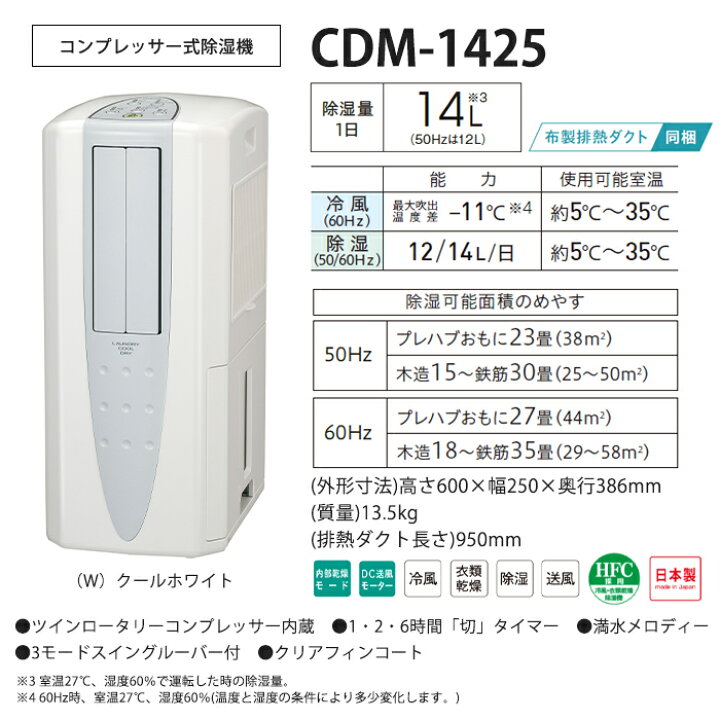 楽天市場】《コロナ》 CDM-1425 冷風・衣類乾燥除湿機 - どこでも  