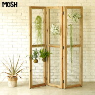 《MOSH|モッシュ》モッシュ オーデム スクリーン 3連 オールドパイン 古材 ビンテージ加工 ディプレイ 木…